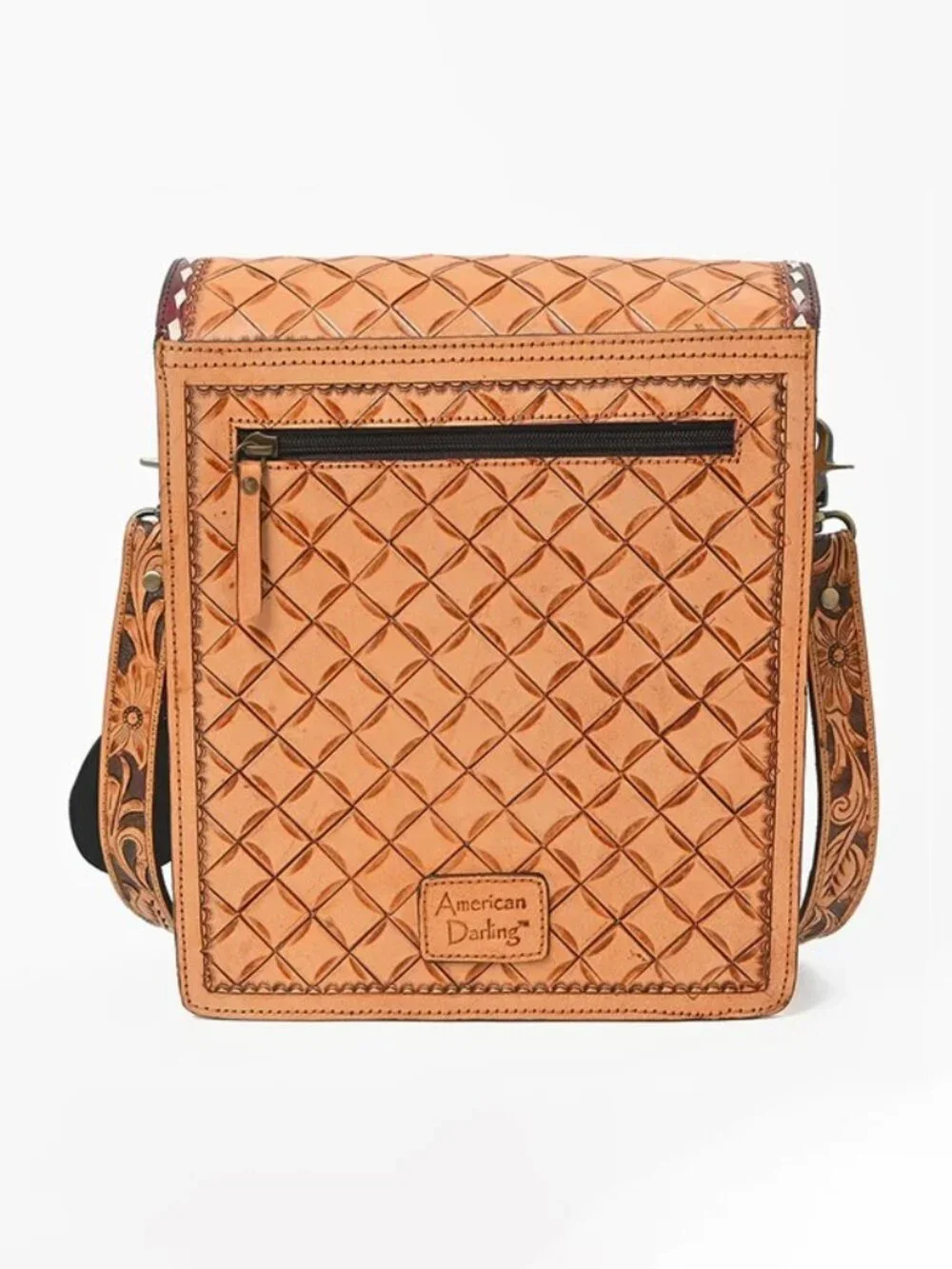 American Darling Hand tooled Floral Crossbody